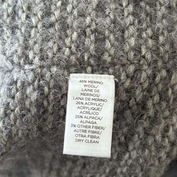 Loft Alpaca & Merino Wool Long Gray Shawl Collar Open Cardigan - Picture 15 of 16